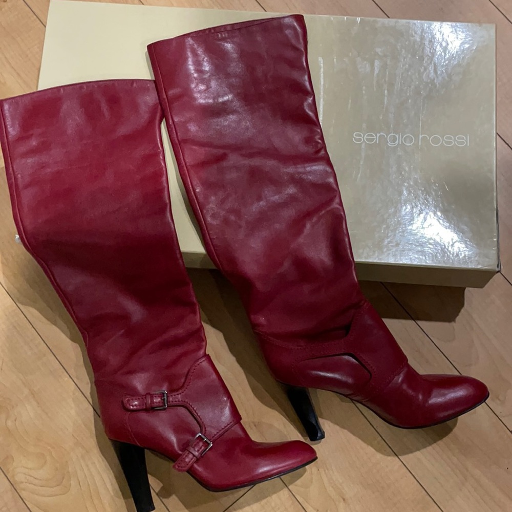 Sergio Rossi red boots